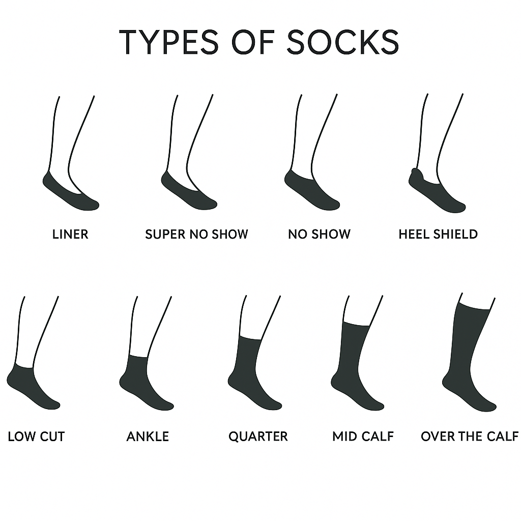 Black and Gray Socks with Accent 10 pack
