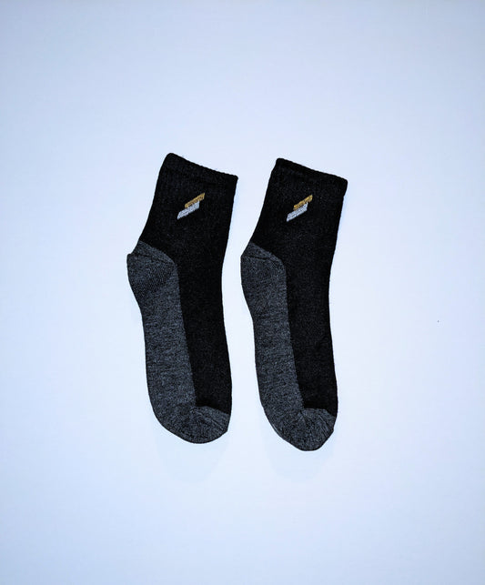 Black with Gray Ankle Socks with Accent - 10 pack