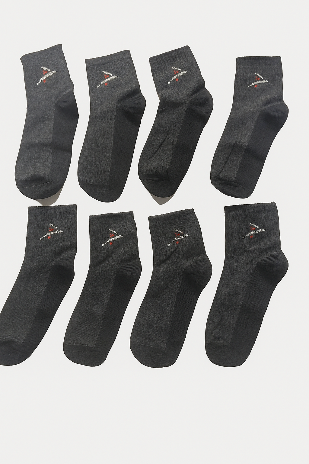 Black and Gray Socks with Accent 10 pack