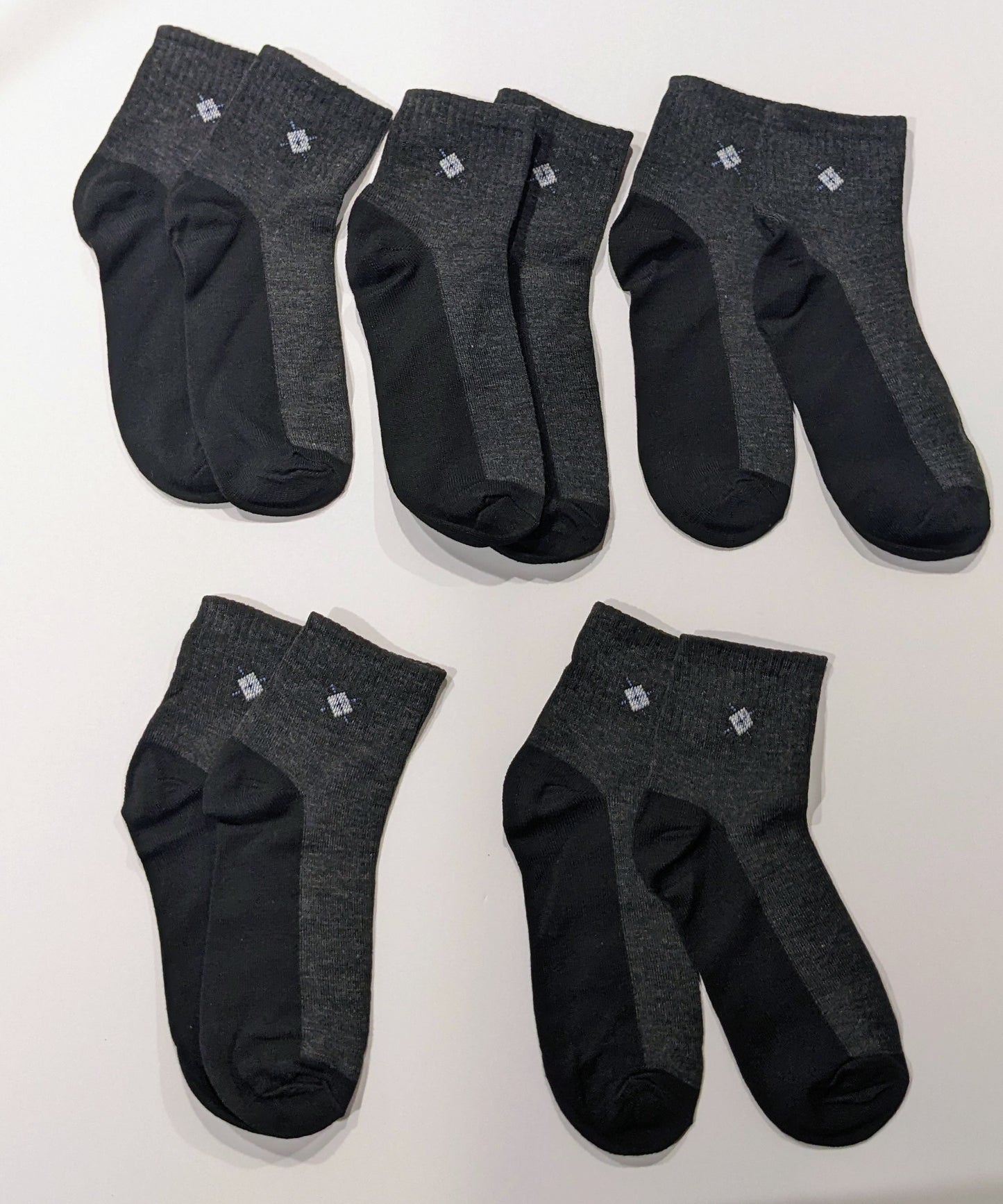 Black and Gray Socks with Accent 10 pairs